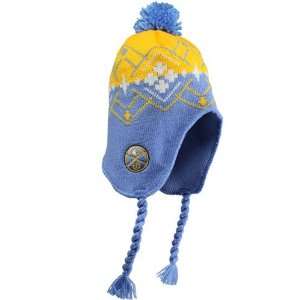   Denver Nuggets Light Blue Gold Tassel Knit Beanie