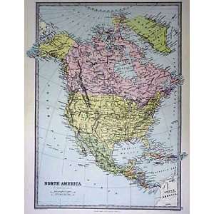    Bartholomew 1887 Antique Map of North America