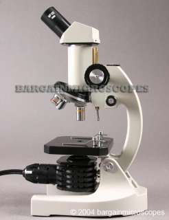 Compound light microscope for use with viewing biological specimens on 