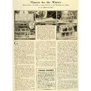  1927 Article Flowers Winter Ernest Bade Greenhouse Garden 
