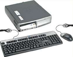 HP DC7600 Ultra Slim Desktop Computer P4 3GHz 1GB 80GB DVD XP + HP 17 