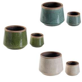 New Ceramic Urn Pot Planter Set Of 2 (3 colors)   65731  