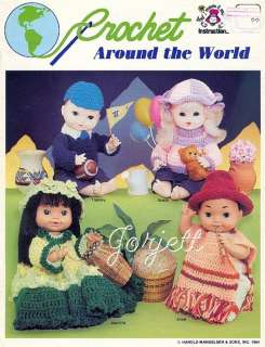 Crochet Around the World doll crochet patterns OOP new  