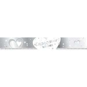  SILVER & WHITE ENGAGEMENT BANNER   9FT (REPEATS 3 TIMES 