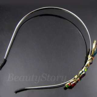   FREE SHIPPING antiqued rhinestone crystal Butterfly hairband headband