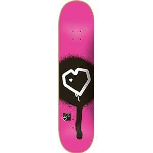  Blueprint Spray Heart Deck 7.5 Magenta Skateboard Decks 