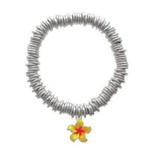   Plumeria Flower Silver Plated Charm Links Bracelet [Jewelry]: Jewelry