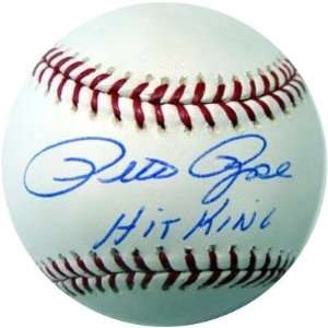  Pete Rose Autographed/Hand Signed MLB Baseball with Hit King 