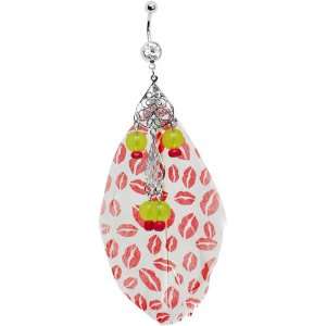  Funky Red Lipstick Lips Feather Belly Ring: Jewelry