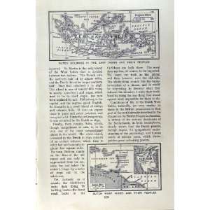  c1920 MAP DUTCH COLONIES INDIES NEWFOUNDLAND CARIBOU