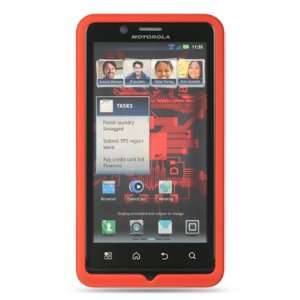 VMG Red Soft Gel Silicone Skin Case Cover for Motorola Droid Bionic 