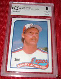 1989 TOPPS RANDY JOHNSON #647 RC BCCG 9 NEAR MINT~SHARP  