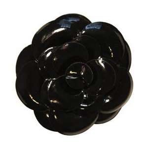 Mark Richards Fluerettes Large Leatherette Flower 1/Pkg Black; 3 Items 