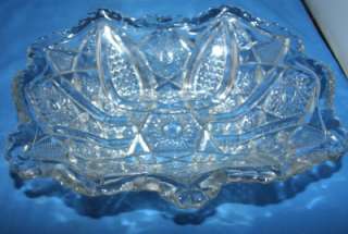 Vtg Depression Cut Glass Crystal Rectangle Dish Bowl  