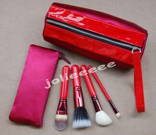 NEW 4 PIECE RED BRUSH SET with two bags  