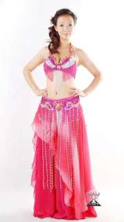 New belly dance 2pics cost​ume 36B/C bra&belt 5 colors  