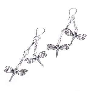  925 Silver Hook Long Chain Double Exquisite Dragonfly Fashion 