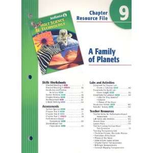 Indiana Holt Science & Technology Chapter 9 Resource File A Family of 