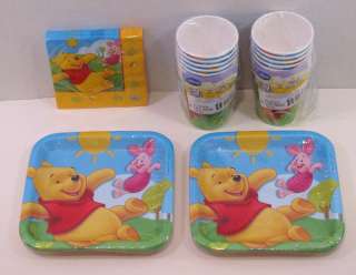 Winnie The Pooh Birthday Party 16 Plates Napkins Cups  