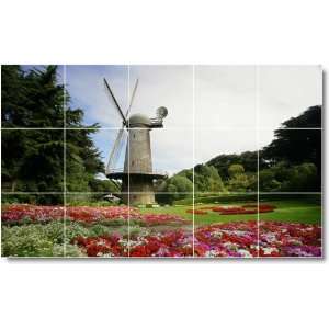 Windmill Photo Wall Tile Mural W007  12.75x21.25 using (15) 4.25x4.25 
