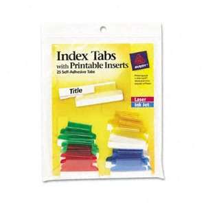  New Self Adhesive Tabs w/White Printable Inserts 1in Case 