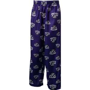   TCU Horned Frogs Kids 4 7 Purple Team Logo Printed Pants: Sports