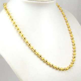 UNIQUE BEAD 18K YELLOW GOLD GEP SOLID FILL GP NECKLACE  