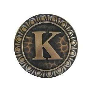   NHK 190 AB, Initial K Knob in Antique Brass, Jewel: Home Improvement