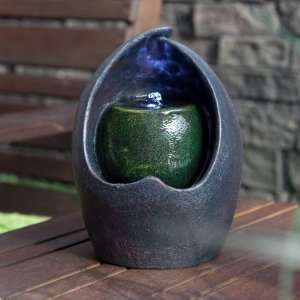  Alpine Abstract Jar Tabletop Fountain with LED Lights 