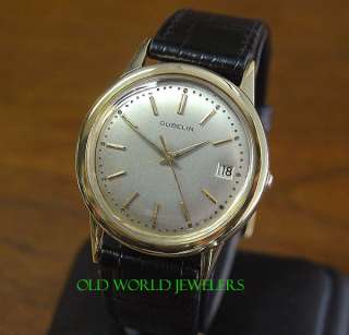 Gubelin 18KYG Vintage Wrist Watch 17J Automatic Date Circa 1960s 