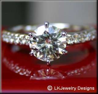 45 Ct MOISSANITE ROUND MICRO PAVE ENGAGEMENT RING  