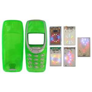  Flashing Battery & Green Housing For Nokia 3395,3390,3310 