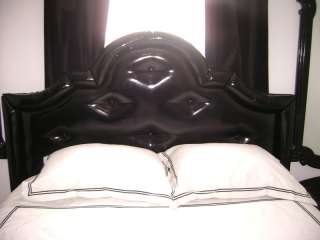 Black Patent Leather Headboard Bed Nicky Paris Hilton FULL/ QUEEN CHIC 