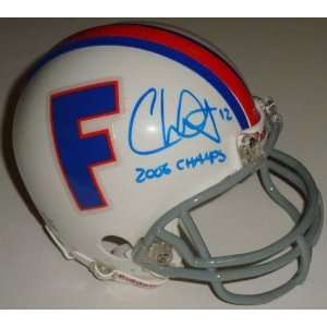  Chris Leak signed T/B Florida Gators mini helmet w/2006 