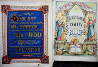   antique JOHNS LEATHER FAMILY BIBLE neffsville,mount joy pa ILLUMINATED