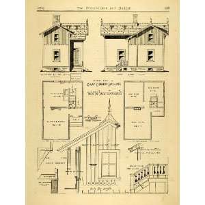   Floor Plans Victorian House   Original Halftone Print: Home & Kitchen