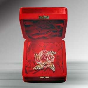  Crystal Figurines ~ Red Rose Figurine in Gift Box