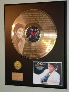 Michael Jackson Thriller Laser Etched Words 24k Gold LP R&R Pop Gift 