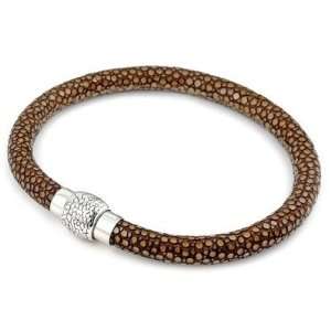  Silver Stingray Leather Bracelet Jewelry