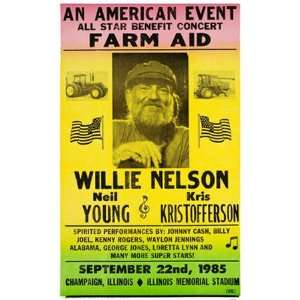   Nelson, Neil Young & Kris Kristofferson Concert Poster