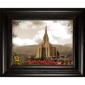  LDS Oquirrh Mountain Temple 3 38x31 Double Frame   Framed 