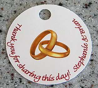 20 Rd Golden Rings Favor Gift Tags Wedding Anniversary  