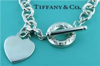 TIFFANY & CO. AUTHENTIC STERLING SILVER HEART TAG TOGGLE NECKLACE 