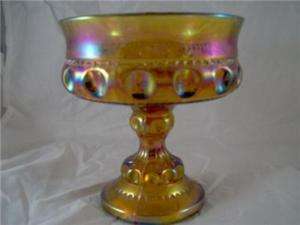 INDIANA CARNIVAL GLASS DISH,COMPOTE,BOWLS,PEDESTAL FOOT  