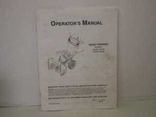 MTD Snow Thrower Operators Manual E600 610 640 660  