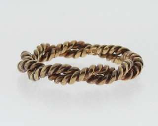 Vintage Estate Solid 18k Gold Twisted Wire Ring Size 6  