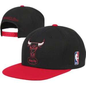  NBA Mitchell Ness Chicago Bulls Black Adjustable Hats 