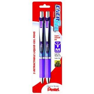  uni ball 207 Retractable Medium Point Gel Pens, 2 Purple Ink 