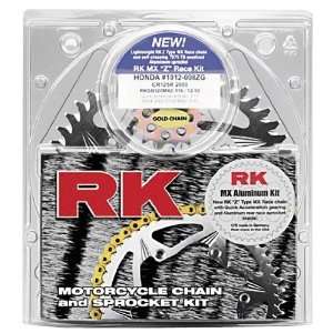  RK Chain and Sprocket Kit   Black Sprocket/ 520 Gold Chain 