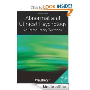 Abnormal And Clinical Psychology Paul Bennett  Kindle 